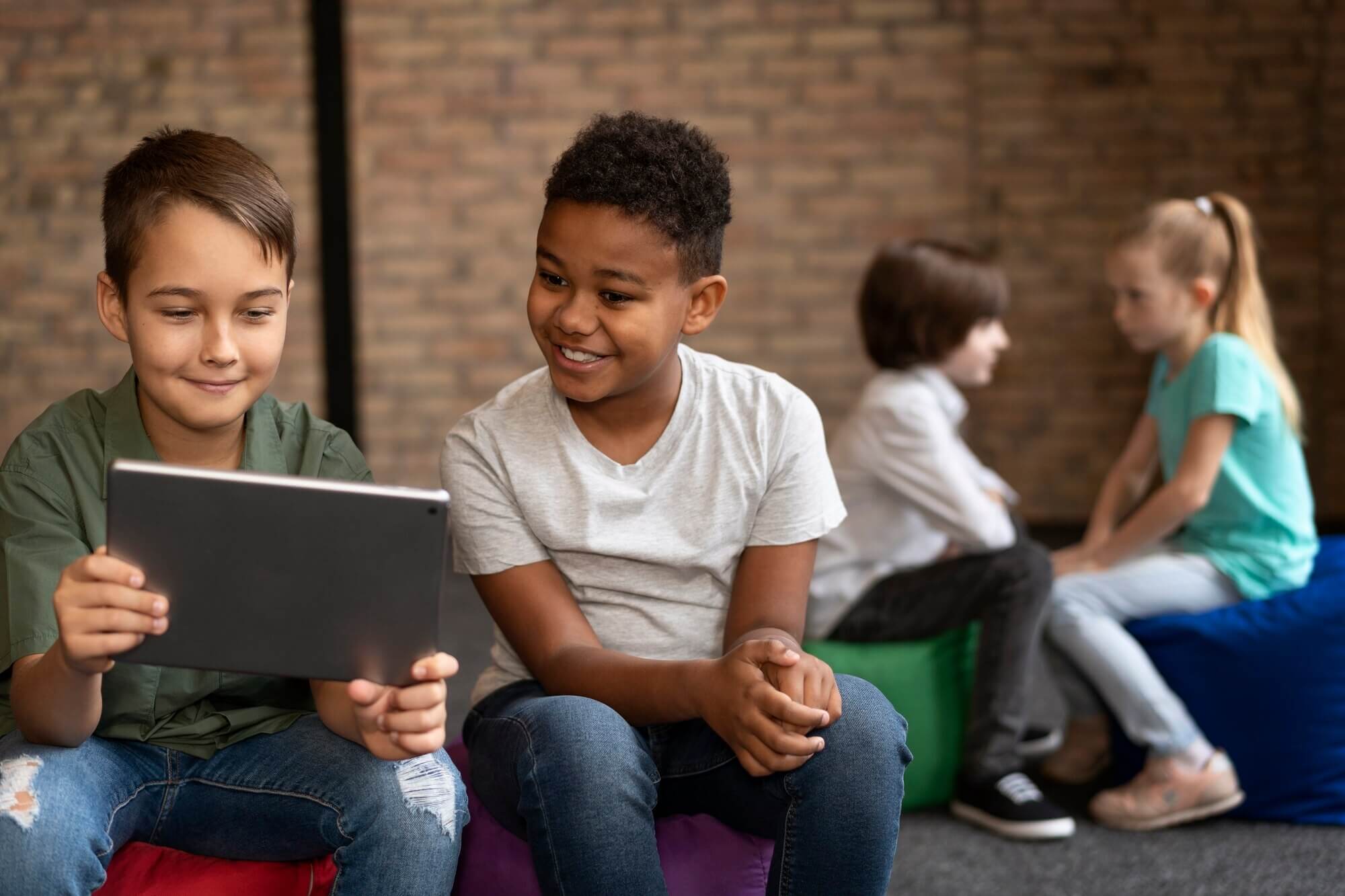 Two students reflecting together out loud on an assignment with MirrorTalk