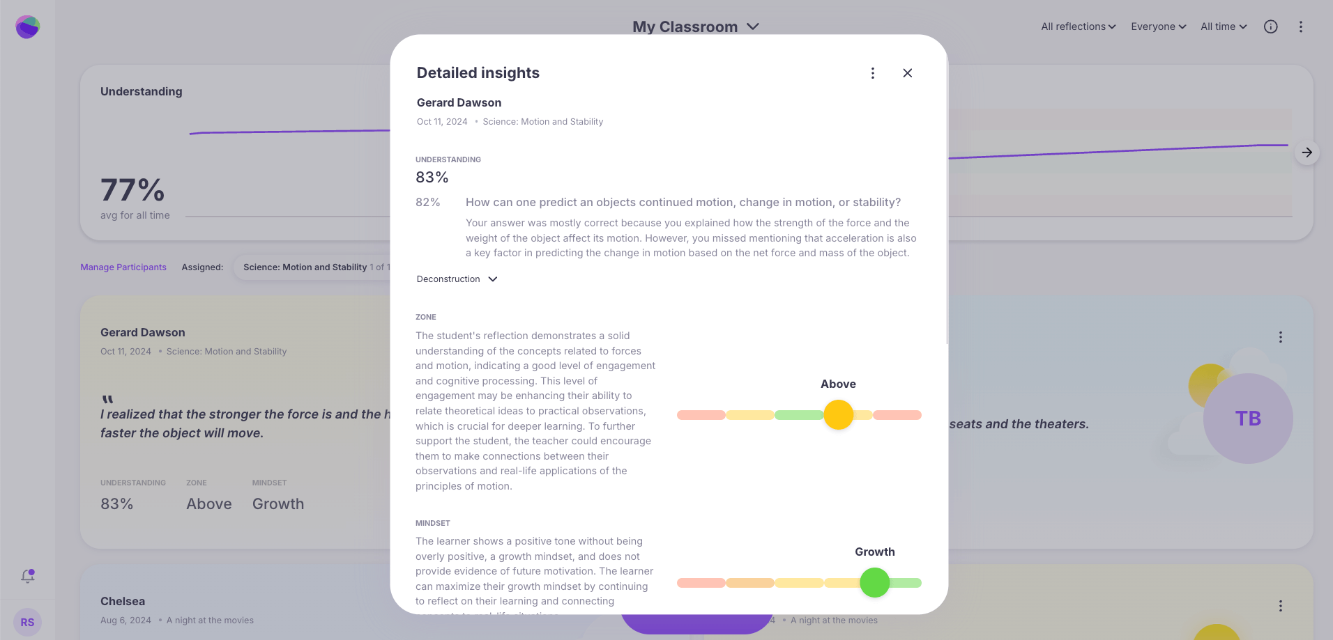 Expanded lesson in MirrorTalk reflection scores - 1.1 Release